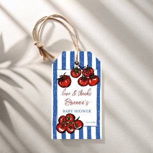 Ciao Baby Tomate blau italienisches Baby Shower Ge Geschenkanhänger