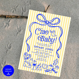 Ciao Baby Whimsical Italian Lemons Baby Dusche Einladung