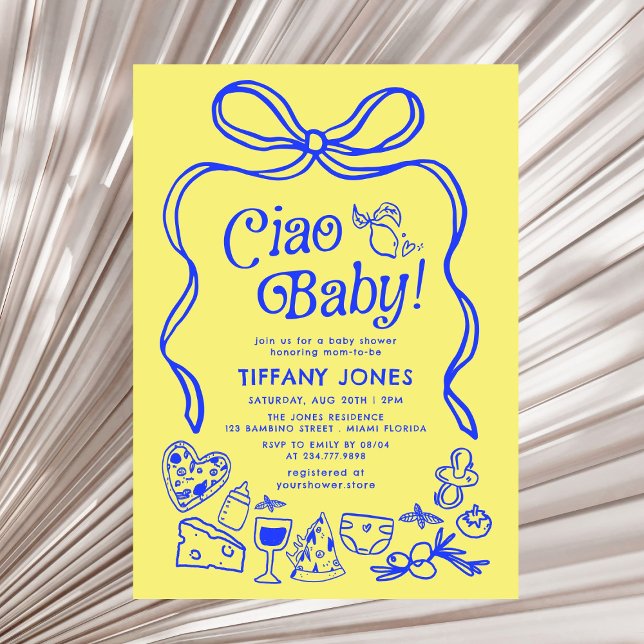Ciao Baby Whimsical Italian Lemons Baby Dusche Einladung (Von Creator hochgeladen)