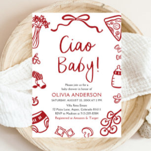 Ciao Baby Whimsical Italienische Pizza Niedlich Ba Einladung