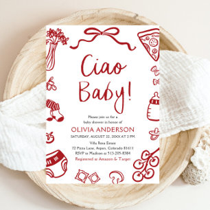 Ciao Baby Whimsical Italienische Pizza Niedlich Ba Einladung