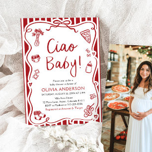 Ciao Baby Whimsical Italienische Pizza Niedlich Ba Einladung