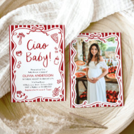Ciao Baby Whimsical Italienische Pizza Niedlich Ba Einladung