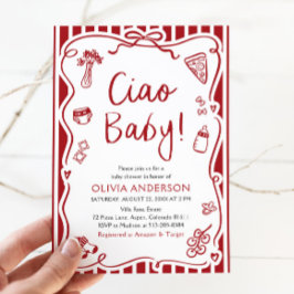 Ciao Baby Whimsical Italienische Pizza Niedlich Ba Einladung