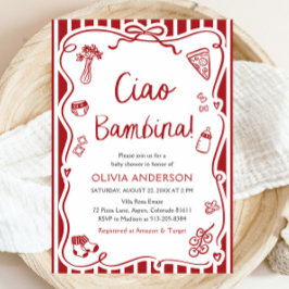 Ciao Bambina Girl Whimsical Italienische Babydusch Einladung
