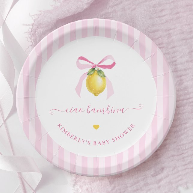 Ciao Bambina Italienische Zitronen-Baby-Shower-Tel Pappteller (Von Creator hochgeladen)