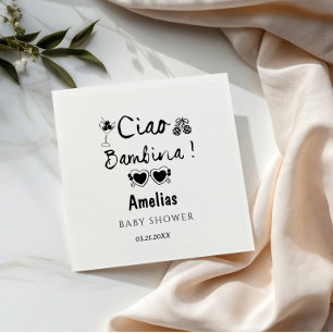 Ciao bambina italienisches handgezeichnetes Thema  Serviette
