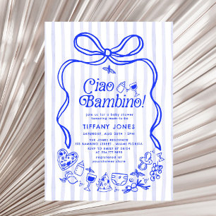 Ciao Bambino Blue Italian Lemons Baby Shower Einladung