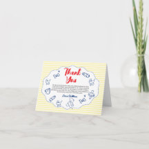 Ciao bambino gelbe Babyparty-Dankeskarten