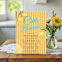 Ciao Bambino Gelbe Streifen-Limonen-Baby-Party