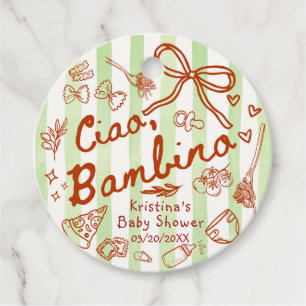 Ciao Bambino Grüne/Rote Gefallen-Tags Geschenkanhänger