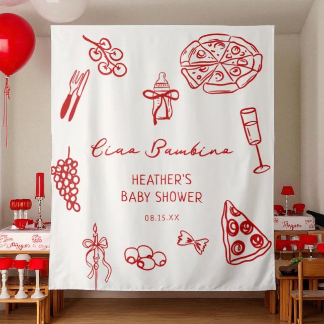 Ciao Bambino Italien Pizza Baby Shower Banner Wandteppich (Von Creator hochgeladen)