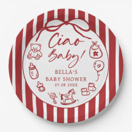 Ciao Bambino Italienische Illustrierte Babydusche Pappteller