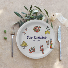 Ciao Bambino Italienische Mediterrane Babydusche Pappteller