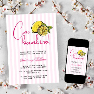 Ciao Bambino Lemon Italienische Summer Baby Dusche Einladung