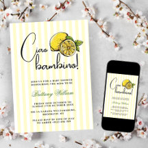 Ciao Bambino Lemon Italienische Summer Baby Dusche