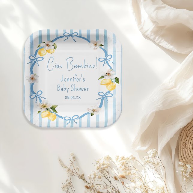 Ciao Bambino Lemon Italienische Summer Baby Dusche Pappteller (Von Creator hochgeladen)