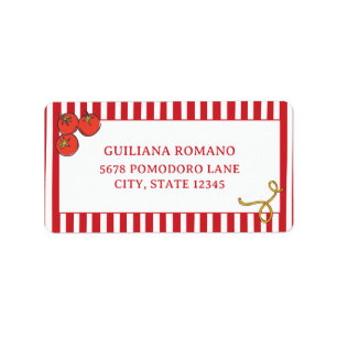 Ciao Bambino Rote Tomaten-Italienische-Pasta-Adres Adressaufkleber