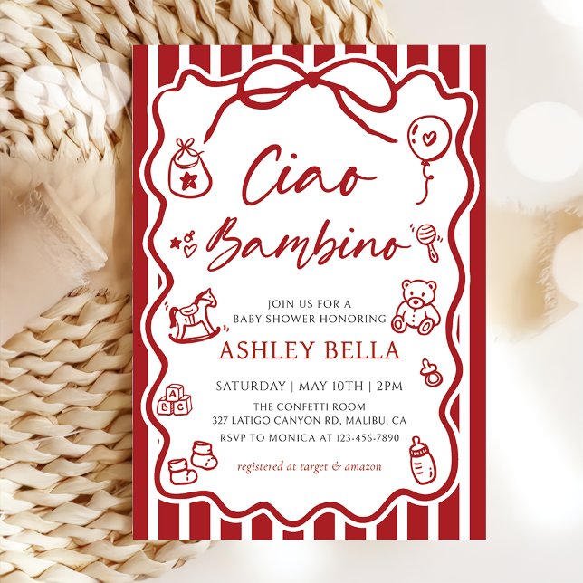 Ciao Bambino Whimsical Italienische Babydusche Einladung (Von Creator hochgeladen)