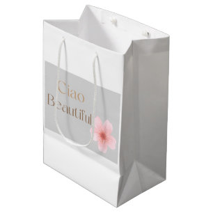Ciao Beautiful, Elegantes Blumen-Geschenk  Mittlere Geschenktüte