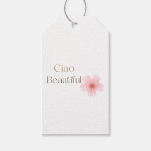 Ciao Beautiful, Elegantes Florales Geschenkhandbuc Geschenkanhänger