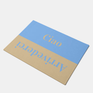Ciao - Begrüßung in italienisch-beige und blau Fußmatte