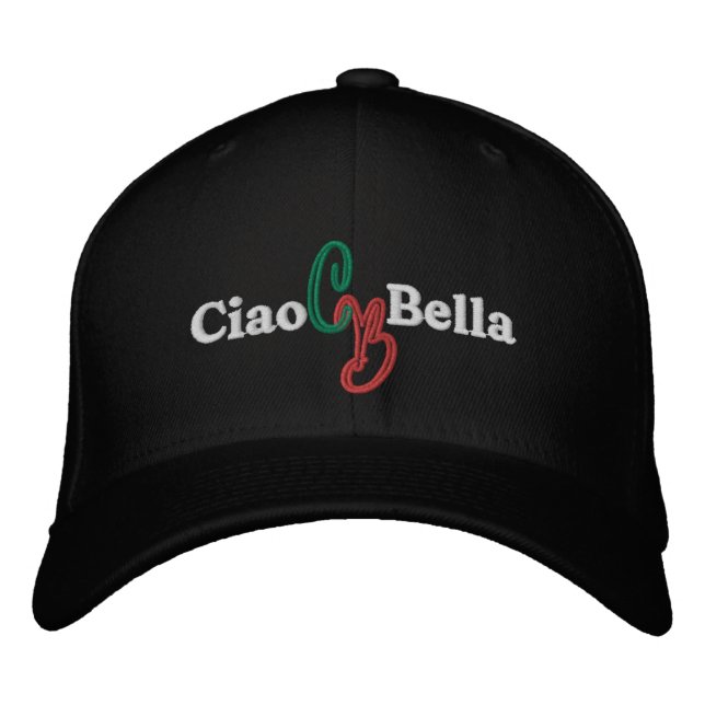 Ciao Bella bestickter Hat Bestickte Baseballkappe (Vorderseite)