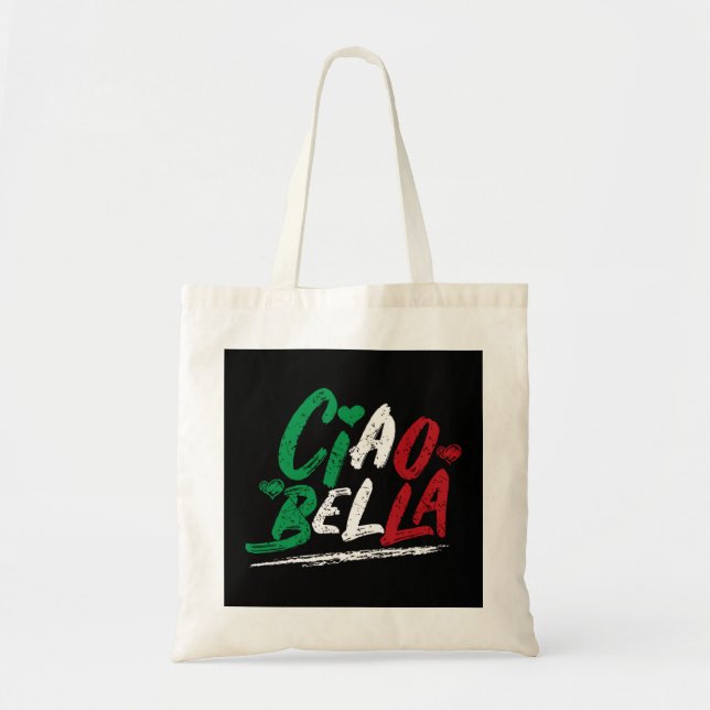 Ciao Bella Italia Flag Hoodie, Italienischer Hoodi Tragetasche (Vorne)
