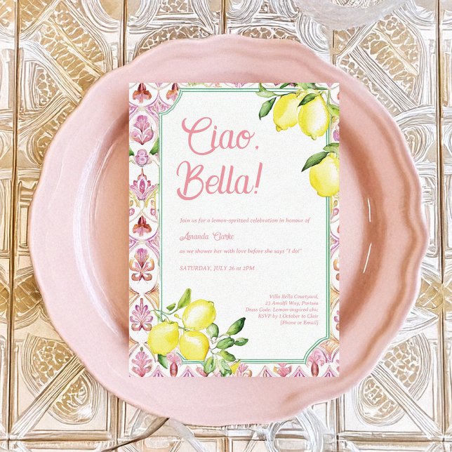 Ciao Bella Italian Lemon Brautparty Einladung (Von Creator hochgeladen)
