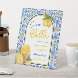 Ciao Bella Italian Tile Lemon Gelato Brautparty Sockelschild