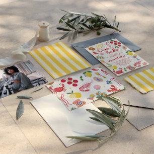 Ciao Bella Italienische Babyparty Pink Rot Italien Einladung