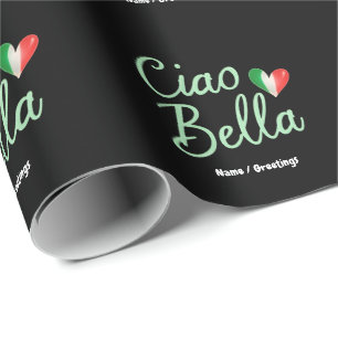 Ciao Bella Italienische Flagge Spaß & Magie Design Geschenkpapier