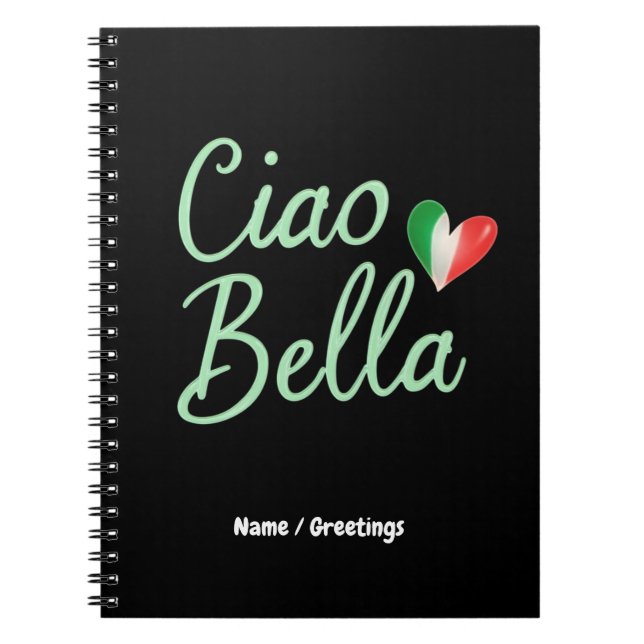 Ciao Bella Italienische Flagge Spaß & Magie Design Notizblock (Vorderseite)