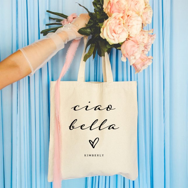 Ciao Bella | Italienische Moderne Schrift mit Herz Tragetasche (Von Creator hochgeladen)