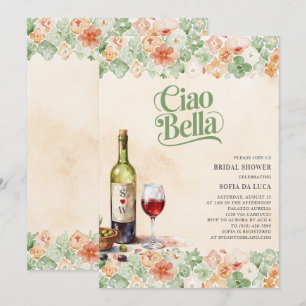 Ciao Bella Italienische Tiles Bridal Dusche Einlad Einladung