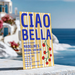 Ciao Bella Italienischer Retro-Streifen Brautparty Einladung