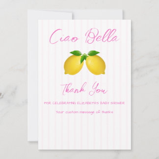 Ciao Bella Lemon Girl Baby Shower Dankeskarte