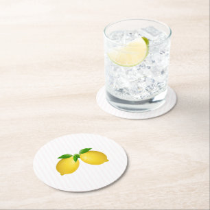 Ciao Bella Lemon Girl Baby Shower Runder Pappuntersetzer