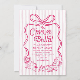 Ciao Bella Pink Brautparty Einladung