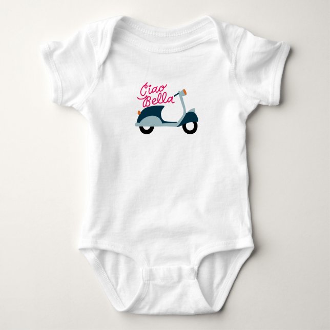 Ciao Bella Scooter Baby Bodysuit Ein Stück Baby Strampler (Vorderseite)