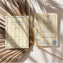 Ciao Bella Squiggle Border Bachelorette Wochenende Einladung