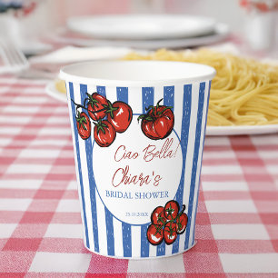Ciao bella Tomatenstreifen Italienische Babyparty Pappbecher