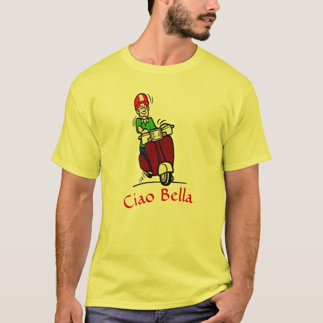 Ciao Bello Scooter Rider T-Shirt (Vorderseite)