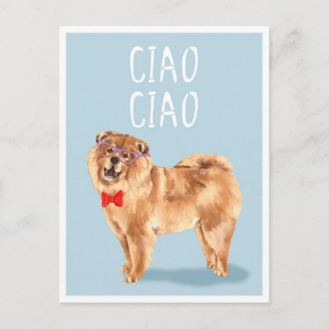 Ciao Ciao sagt Chow Chow Dog Funny Pub Postkarte (Vorderseite)