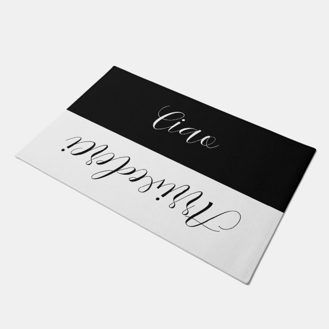 Ciao - elegante Typografie Fußmatte (Schrägansicht)