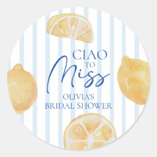 Ciao für Miss Lemon Junggesellinnenabschied Runder Aufkleber