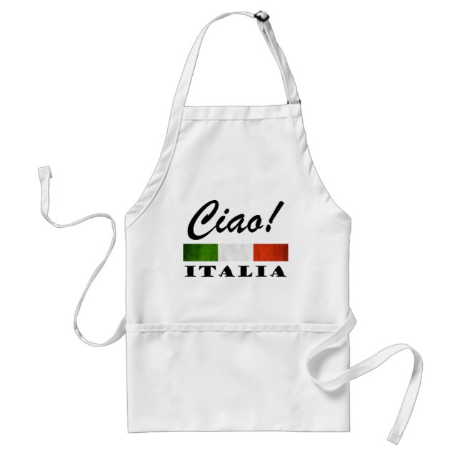 Ciao! Grüne weiße rote Italien Flagge Italiens Schürze (Vorne)
