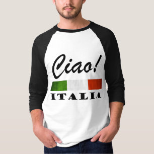 Ciao! Grüne weiße rote Italien Flagge Italiens T-Shirt