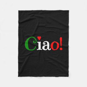Ciao! Gruß in den Farben der italienischen Flagge Fleecedecke