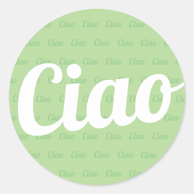 Ciao-Gruß Runder Aufkleber (Vorderseite)